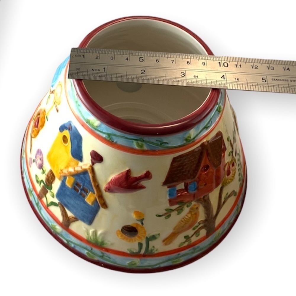 Candle Jar Shade Large Birdhouses Birds Flowers For Yankee Candles Ceramic - Picture 6 of 16